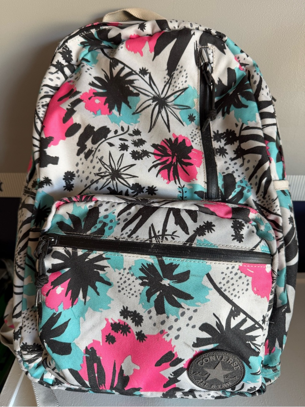 Converse Floral Backpack in Pink, Teal & Black